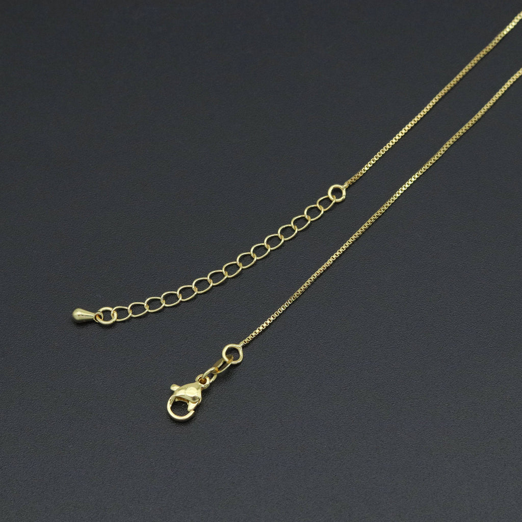 0.8mm Thin Gold Finished Box Chain Necklace, sku#JD07
