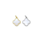 Abalone Mother of Pearl Gold flower Charm Pendant, Sku#Y991