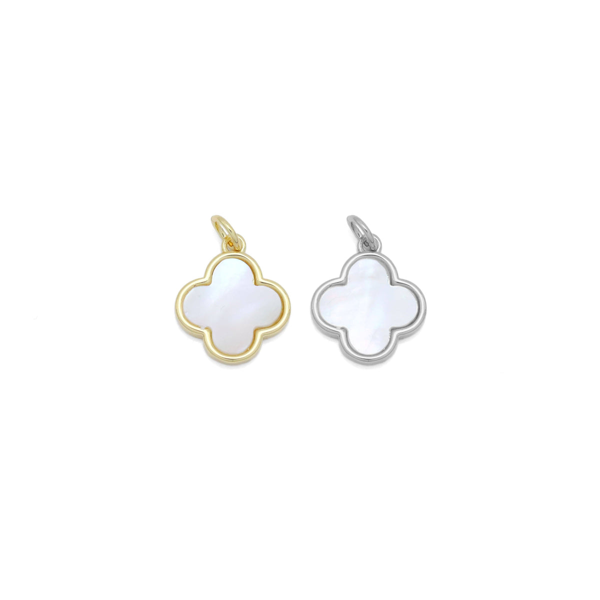 Abalone Mother of Pearl Gold flower Charm Pendant, Sku#Y991