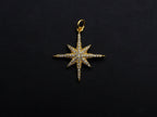 Clear CZ Micro Pave North Star Shaped Pendant/Charm, Star Cubic Zirconia Pendant Charm, 23x25mm,sku#Z824