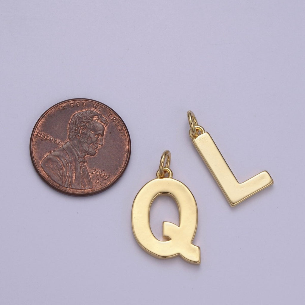 14k Gold Filled Minimalist Font Initial Letters Pendant Charm Wholesale Jewelry Supply A-703-A-715