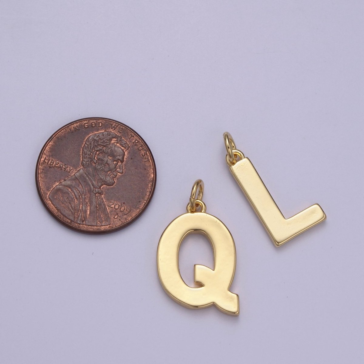 14k Gold Filled Minimalist Font Initial Letters Pendant Charm Wholesale Jewelry Supply A-703-A-715