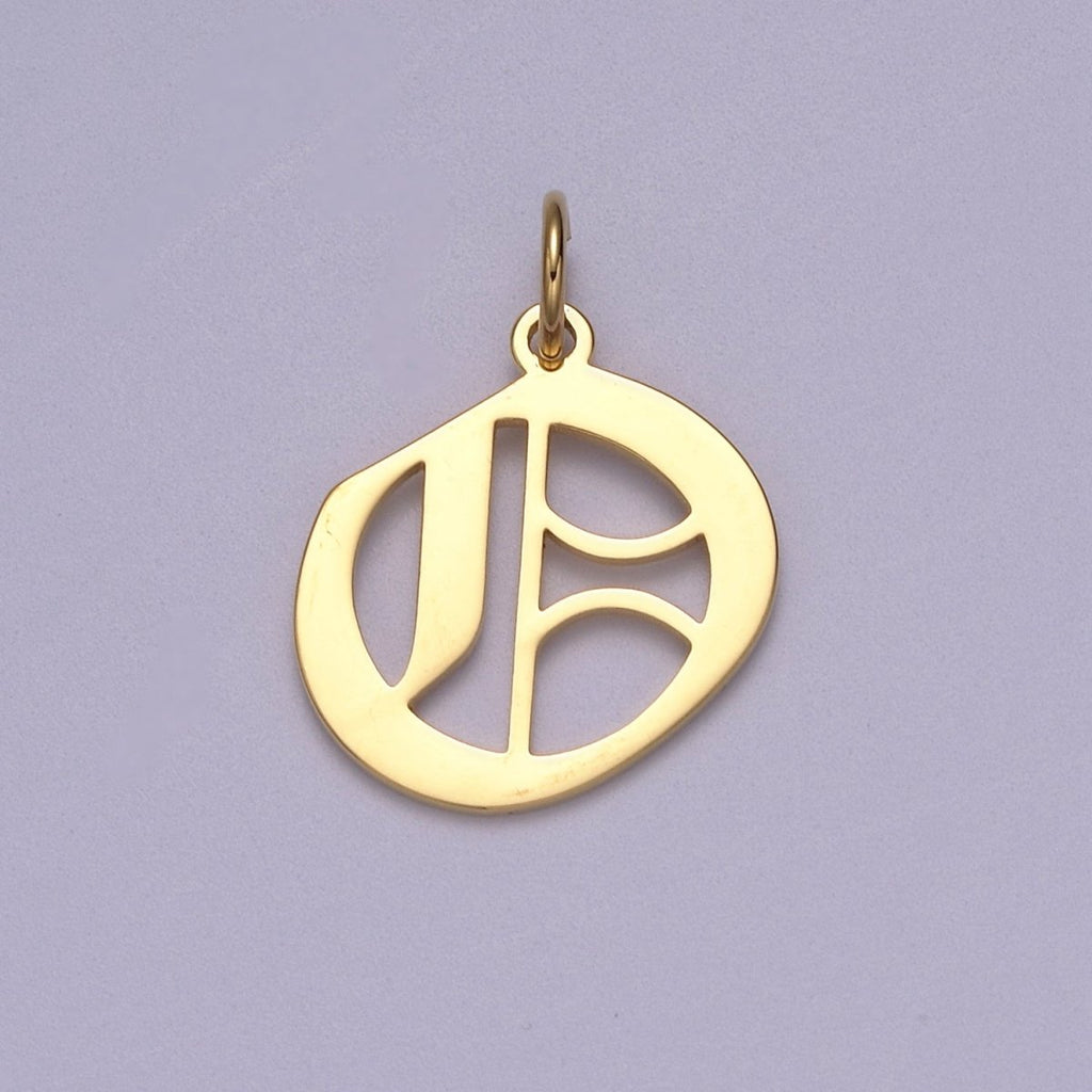 14k Gold Filled Old English Font Initial Letters Pendant Charm Wholesale Jewelry Supplies A677~A689