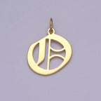 14k Gold Filled Old English Font Initial Letters Pendant Charm Wholesale Jewelry Supplies A677~A689