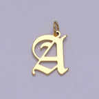 14k Gold Filled Old English Font Initial Letters Pendant Charm Wholesale Jewelry Supplies A677~A689