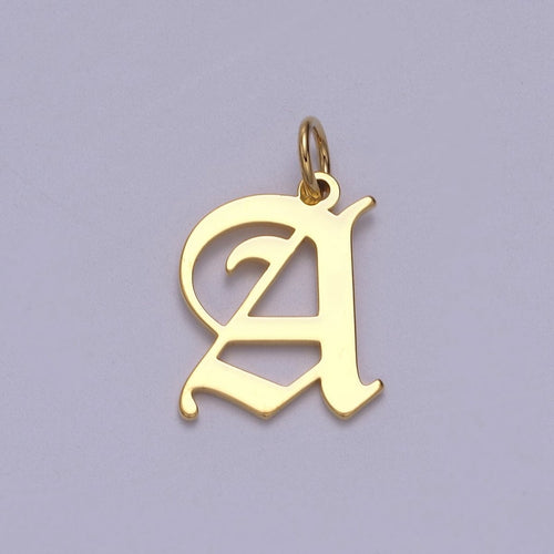 14k Gold Filled Old English Font Initial Letters Pendant Charm Wholesale Jewelry Supplies A677~A689