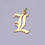 14k Gold Filled Old English Font Initial Letters Pendant Charm Wholesale Jewelry Supplies A677~A689