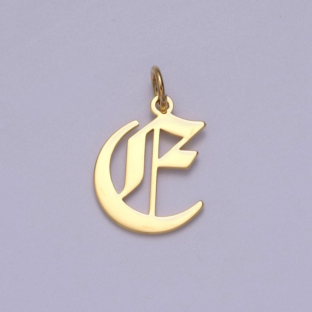 14k Gold Filled Old English Font Initial Letters Pendant Charm Wholesale Jewelry Supplies A677~A689