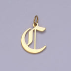14k Gold Filled Old English Font Initial Letters Pendant Charm Wholesale Jewelry Supplies A677~A689