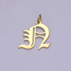 14k Gold Filled Old English Font Initial Letters Pendant Charm Wholesale Jewelry Supplies A677~A689