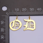 14k Gold Filled Old English Font Initial Letters Pendant Charm Wholesale Jewelry Supplies A677~A689