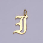 14k Gold Filled Old English Font Initial Letters Pendant Charm Wholesale Jewelry Supplies A677~A689