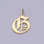 14k Gold Filled Old English Font Initial Letters Pendant Charm Wholesale Jewelry Supplies A677~A689