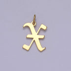 14k Gold Filled Old English Font Initial Letters Pendant Charm Wholesale Jewelry Supplies A677~A689