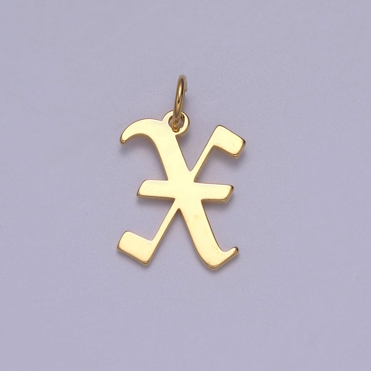 14k Gold Filled Old English Font Initial Letters Pendant Charm Wholesale Jewelry Supplies A677~A689