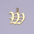 14k Gold Filled Old English Font Initial Letters Pendant Charm Wholesale Jewelry Supplies A677~A689