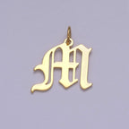 14k Gold Filled Old English Font Initial Letters Pendant Charm Wholesale Jewelry Supplies A677~A689