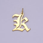 14k Gold Filled Old English Font Initial Letters Pendant Charm Wholesale Jewelry Supplies A677~A689