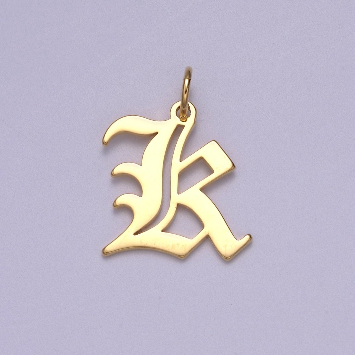 14k Gold Filled Old English Font Initial Letters Pendant Charm Wholesale Jewelry Supplies A677~A689