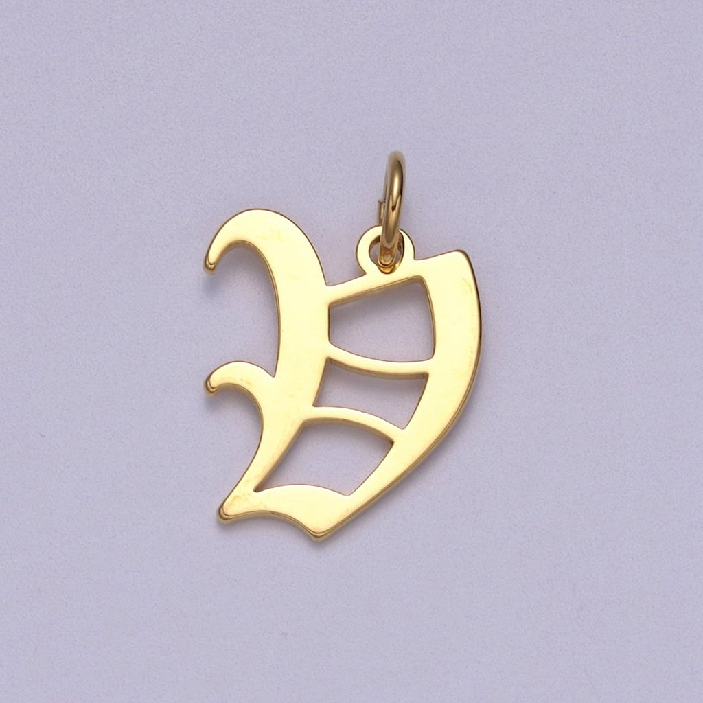 14k Gold Filled Old English Font Initial Letters Pendant Charm Wholesale Jewelry Supplies A677~A689