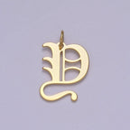 14k Gold Filled Old English Font Initial Letters Pendant Charm Wholesale Jewelry Supplies A677~A689