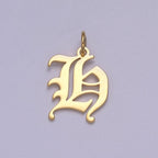 14k Gold Filled Old English Font Initial Letters Pendant Charm Wholesale Jewelry Supplies A677~A689