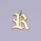 14k Gold Filled Old English Font Initial Letters Pendant Charm Wholesale Jewelry Supplies A677~A689