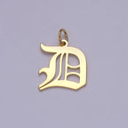 14k Gold Filled Old English Font Initial Letters Pendant Charm Wholesale Jewelry Supplies A677~A689