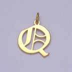 14k Gold Filled Old English Font Initial Letters Pendant Charm Wholesale Jewelry Supplies A677~A689