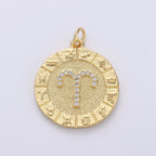 14k Gold Filled Zodiac Charms Micro Pave Constellation Necklace Pendant for Zodiac Necklace Celestial Jewelry Making Supply | A-A1749-A-A1754