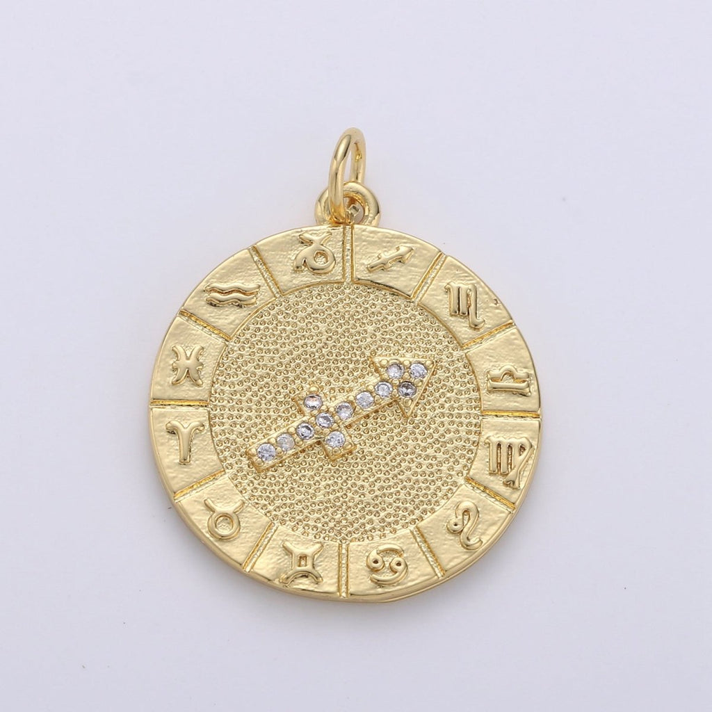 14k Gold Filled Zodiac Charms Micro Pave Constellation Necklace Pendant for Zodiac Necklace Celestial Jewelry Making Supply | A-A1749-A-A1754
