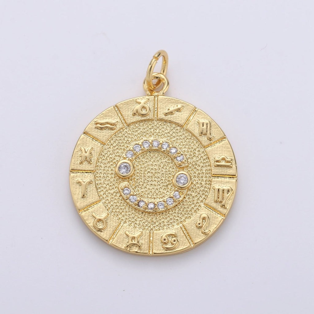 14k Gold Filled Zodiac Charms Micro Pave Constellation Necklace Pendant for Zodiac Necklace Celestial Jewelry Making Supply | A-A1749-A-A1754