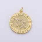 14k Gold Filled Zodiac Charms Micro Pave Constellation Necklace Pendant for Zodiac Necklace Celestial Jewelry Making Supply | A-A1749-A-A1754