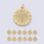 14k Gold Filled Zodiac Charms Micro Pave Constellation Necklace Pendant for Zodiac Necklace Celestial Jewelry Making Supply | A-A1749-A-A1754