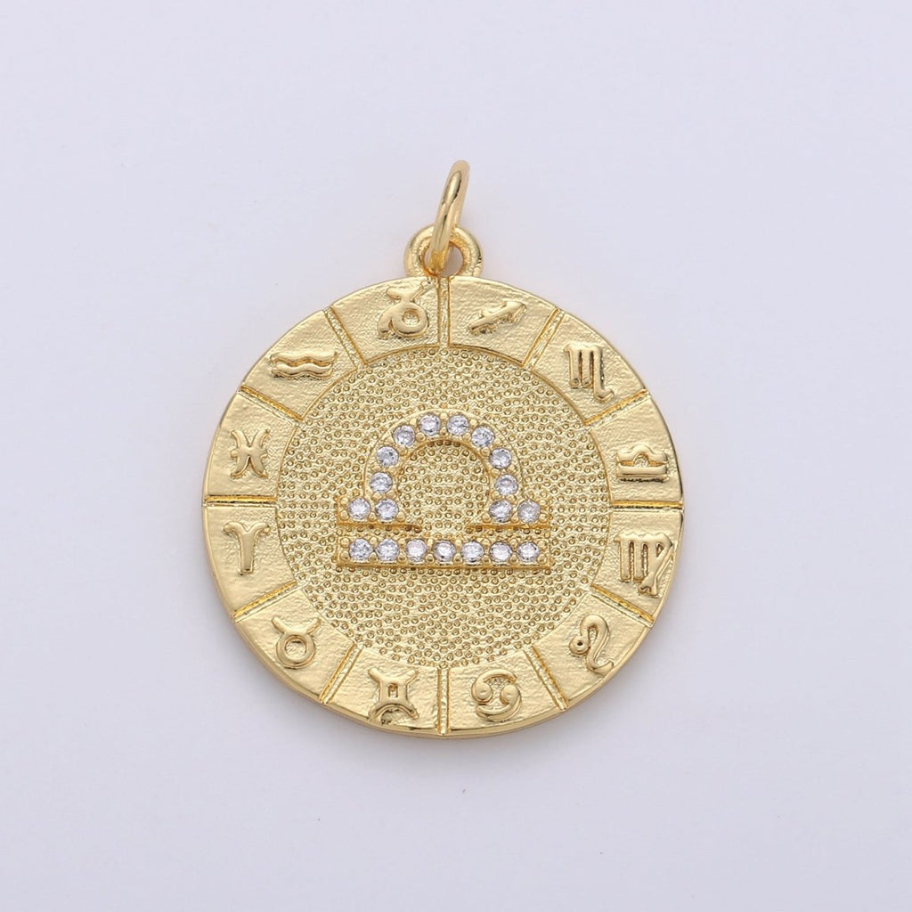 14k Gold Filled Zodiac Charms Micro Pave Constellation Necklace Pendant for Zodiac Necklace Celestial Jewelry Making Supply | A-A1749-A-A1754