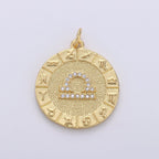 14k Gold Filled Zodiac Charms Micro Pave Constellation Necklace Pendant for Zodiac Necklace Celestial Jewelry Making Supply | A-A1749-A-A1754