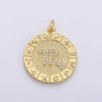 14k Gold Filled Zodiac Charms Micro Pave Constellation Necklace Pendant for Zodiac Necklace Celestial Jewelry Making Supply | A-A1749-A-A1754
