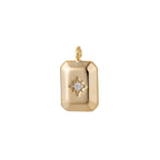 18k Gold Filled North Star Charm Cubic Zirconia Rectangle Pendant in Gold micro Pave CZ North Star Pendant Jewelry Making C-285 D-274 D-275