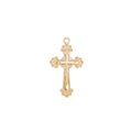 18k Gold Filled Ornate Cross Crucifix Pendant Jesus Christ Catholic Rosary Charm Layer Necklace Hoop Earring Jewelry Making C-087