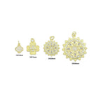 Gold Clear CZ Clover  Flower Charm Pendant,Sku#LK1259
