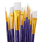 Studio White Nylon Brush Set - Acrylic & Watercolor - 10 pc