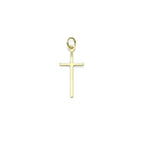 Thin Long Gold Cross Charm Pendant, Sku#Y1020