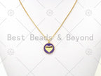 Gold Heart On Colorful Enamel Round Coin Shape Pendant, 18K Gold Filled Heart Charm,Enamel Pendant,Enamel Jewelry,17x19mm,Sku#F1411C