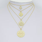 Gold Clear CZ Clover  Flower Charm Pendant,Sku#LK1259