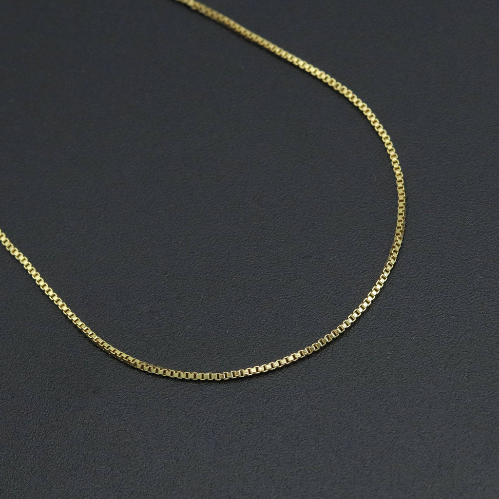 0.8mm Thin Gold Finished Box Chain Necklace, sku#JD07