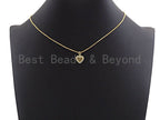 CZ Micro Pave Heart Pendant/Charm, Bracelet Necklace Cubic Zirconia  Heart Pendant Charm, 11x12mm,sku#Z476