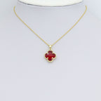 Colorful Cyrstal Gold Flower Charm Pendant,Sku#FH245