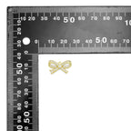 Clear CZ Gold Silver Bow Charm Pendant, Sku#A314