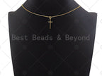 Gold/Silver/Rose Gold/Black Color Cross Charm Pendant, Cross Shaped Charm, 11x24mm, su#Y280