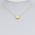 Gold 3D Puffy Heart Charm Pendant, Sku#LK1032
